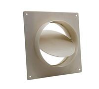 Connector For 150mm Pipe with Valve and Wall Plate | Compatible with Kair 150mm round ducting, Helps prevent backdraughts, Free area - 17263mm2