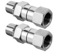 Connector Hexagonal Design, Compatibility Universal, Rating Pressure 5000 Psi, Wand Extension Gun Washer High Pressure Steel Stainless, 2 Pcs Connector 3/8 Anti-Tangle with