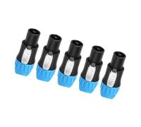 Connector Plugs External Metal Release Tabs, Blue | Compatible with Neutrik Speakon NL4FX NL2FC NL2FC, 4Position Wiring Layout, 5 Plugs Included