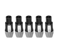Connector Plugs External Metal Release Tabs, Grey | Compatible with Neutrik Speakon NL4FX NL2FC NL2FC, 4Position Wiring Layout, 5 Plugs Included