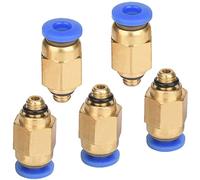 Connector, Quick Connector, Pack of 5 Pneumatic Push-Fit Screw Connection (M5 x 4 mm)