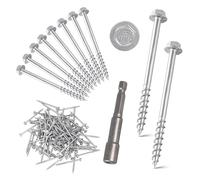 Connector Screws, #9 x 2-1/2" Structural Joist Hanger Connector Screws, 1/4" Hex Head Strong Drive, Mechanical Galvanized Strong-Tie 9212R100 Connector Screws Replacement for 10D Nail 100-Qty