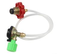 Connector Set for CB Can Gas Refill with Hose and Adapter for Use with Liquefied Gas Sources Made with Copper Stainless Steel Components for Longevity (green)