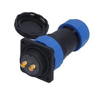 Connector Square 4 Holes IP68 Aviation Power Socket, 380V 45A Plug with Gold Plated Copper Pin, High Temperature PPS Insulator for Cable Wire SP28 (2 Core)