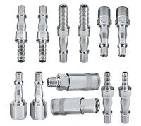 Connectors, Air Connections,12 pcs Air Connections,1/4" BSP Air Line Hose Compressor Fitting Couplings Connector Male Female and Male Fittings for 6, 8 & 10mm Hose
