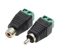 Connectors Male + Female TO AV Screw Terminal Video AV Balun Adapter Connector 10Pcs(5 x 2 colours)