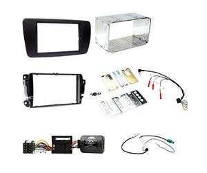 Connects2 CTKST01 - Seat Ibiza 2008-2014 Azabache Black Double DIN Fascia & Steering Wheel Control Interface Kit