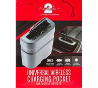 Connects2 CTQIUV03 10W Qi Universal Wireless Car Charger Holder with 2X Extra USB Charging Points & Installation Bracket, Pocket-Includes, Black, 128mm x 115mm x 43mm