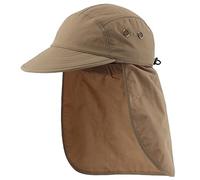 Connectyle Mens Foldable UV Protection Sun Hat with Removable Neck Flap Outdoor Adventure Sun Cap for Fishing Hiking Safari, Dark Khaki, L