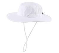 Connectyle Men's Sun Hat UPF 50+ Wide Brim Bucket Hats for Fishing Hiking Gardening Adjustable Boonie Hat Outdoor Safari Hats, White, One size