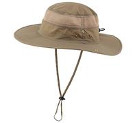 Connectyle Outdoor Mesh Sun Hat Wide Brim UV Sun Protection Hat Fishing Hiking Hat, Dark Khaki, L-XL