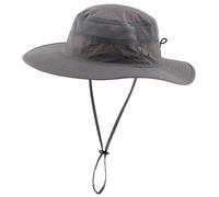 Connectyle Outdoor Mesh Sun Hat Wide Brim UV Sun Protection Hat Fishing Hiking Hat, Darkgray, 55/60