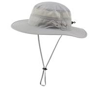 Connectyle Outdoor Mesh Sun Hat Wide Brim UV Sun Protection Hat Fishing Hiking Hat, Grey, Large-X-Large