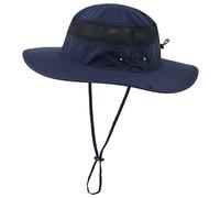 Connectyle Outdoor Mesh Sun Hat Wide Brim UV Sun Protection Hat Fishing Hiking Hat, Navy Blue, Large-X-Large