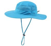 Connectyle Wide Brim Sun Hat for Men Breathable Cowboy Boonie Hat UPF 50+ Sun Protection Bucket Hat for Fishing Hiking, Sky Blue, L