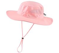 Connectyle Women's UPF 50+ Sun Hat UV Protection Wide Brim Bucket Hat Summer Beach Hats Fishing Hiking Outdoor Safari Hats, Pink, L