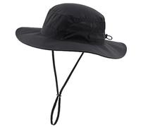 Connectyle Women's UPF 50+ Sun Hat UV Protection Wide Brim Bucket Hat Summer Beach Hats Fishing Hiking Outdoor Safari Hats, Black, L