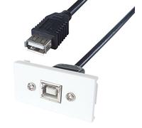 Connekt Gear 0.2m AV Snap-In USB 2 Type B Module 25 x 50mm - Socket to Socket - White