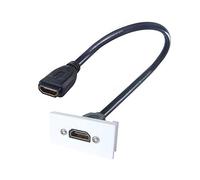 Connekt Gear 0.3m AV Snap-In HDMI Module 25 x 50mm - Socket to Socket - White