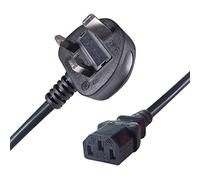 Connekt Gear Black 5A UK Mains Plug Top to IEC Female C13 Kettle TV Power Cord Cable - 1 Meter