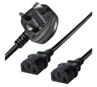 Connekt Gear 2.5m Mains Splitter Cable Plug to 2 C13 Sockets 27-0115B