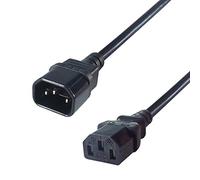 Connekt Gear Black IEC Extension IEC Female C13 to IEC Male C14 UPS Computer Power Cable - 3 Meter