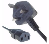 Connekt Gear Black 5A UK Mains Plug Top to IEC Female C13 Kettle TV Power Cord Cable - 3 Meter