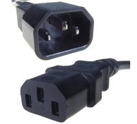 Connekt Gear Black IEC Extension IEC Female C13 to IEC Male C14 UPS Computer Power Cable - 3 Meter