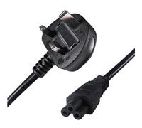 CONNEkT Gear 2m UK Mains Power Cable UK Plug to C5 (Cloverleaf) Socket