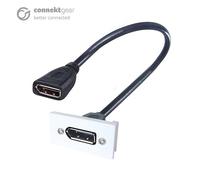 connektgear 0.2m AV Snap-In DisplayPort Module 25 x 50mm - Socket to Socket - White