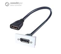 connektgear 0.2m AV Snap-In DisplayPort Module 25 x 50mm - Socket to Socket - White