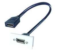 connektgear 0.2m AV Snap-In DisplayPort Module 25 x 50mm - Socket to Socket - White