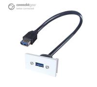 connektgear 0.2m AV Snap-In USB 3 Type A Module 25 x 50mm - Socket to