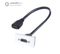connektgear 0.3m AV Snap-In HDMI Module 25 x 50mm - Socket to Socket - White