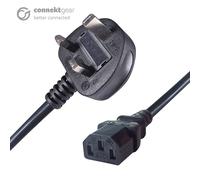 Connekt Gear 0.5M UK Plug to C13 Mains Power Cable Black