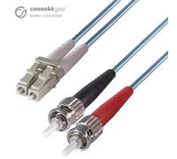 connektgear 1.5m Duplex Fibre Optic Multi-Mode Cable OM3 50/125 Micron LC to ST Aqua 10-14 working days non cancellable non returnable