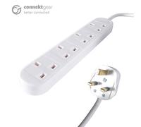 Connekt Gear 10m Male Mains Power PDU 4 Gang UK Socket Extension Block