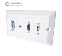 connektgear 10m AV Snap-in Modular Cable Kit - HDMI/VGA/USB Type B/3.5mm + USB Type A