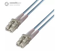 connektgear 10m Duplex Fibre Optic Multi-Mode Cable OM3 50/125 Micron LC to LC Aqua