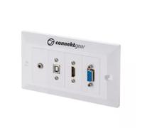 connektgear 15m Double Gang HDMI/VGA/3.5mm/USB Type A & B AV Cable Kit