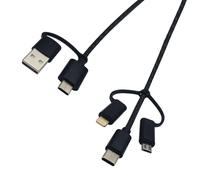 connektgear 1m USB 3 in 1 Charge and Sync Cable Type C and Type A to T