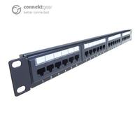 connektgear 24 Port Patch Panel (Cat6) IDC Punch Down 19 inch + Lacing Bar