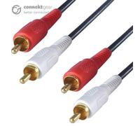 connektgear 2m 2 x RCA/Phono Audio Cable - Male to Male - Gold Connectors
