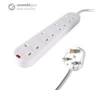 connektgear UK 4-Way Mains Power Surge Protect Ext Block 2m 27-4020S