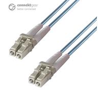 connektgear 2m Duplex Fibre Optic Multi-Mode Cable OM3 50/125 Micron LC to LC Aqua