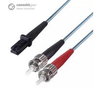connektgear 2m Duplex Fibre Optic Multi-Mode Cable OM3 50/125 Micron MT to ST Aqua 10-14 working days non cancellable non returnable