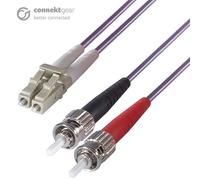 connektgear 2m Duplex Fibre Optic Multi-Mode Cable OM4 50/125 Micron LC to ST Purple 3-5 working days non cancellable non returnable