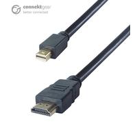 connektgear 2m Mini DisplayPort to HDMI Connector Cable - Male to Male Gold Connectors