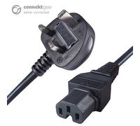 connektgear 2m UK Mains Hot Rated Power Cable UK Plug to C15 Socket