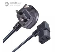 Connekt Gear IEC C13 90 Degree to UK Plug Kettle Lead - 2 Meter